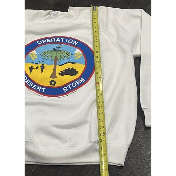 Vintage Operation Desert Storm Mens Sweatshirt Extra Large White 1991 90s USA - Picture 7 of 9